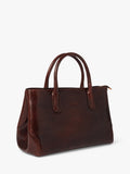 OSPREY LONDON Monroe Curved Leather Tote Chestnut - British product