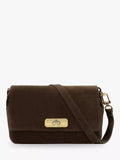 Apatchy London Maisie Midi Chocolate Suede Bag (British brand)
