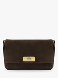 Apatchy London Maisie Midi Chocolate Suede Bag (British brand)
