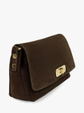 Apatchy London Maisie Midi Chocolate Suede Bag (British brand)