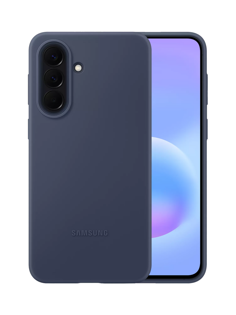 Samsung silicone case for Galaxy A57 in dark blue, UK version