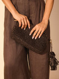 Mint Velvet woven straw crossbody bag brown - British product