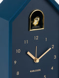 Karlsson Modern Cuckoo analogue alarm clock with gold bird (British brand)