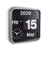 John Lewis Karlsson Big Flip Square Analogue Wall Clock, 43cm, Silver- Buy online at McGrocer