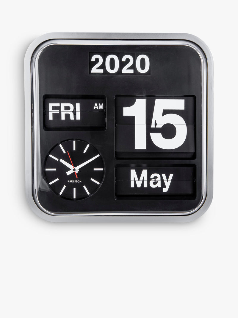 Karlsson flip square wall clock 43cm - British product