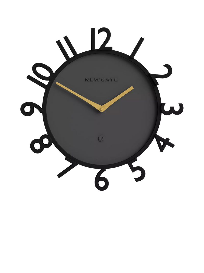 Newgate Clocks Monorail Arabic numeral wall clock 40cm black - British product