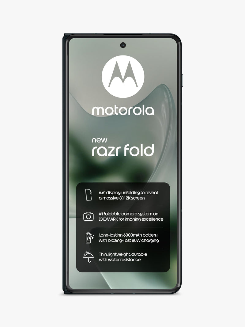 Motorola Razr Fold foldable smartphone in Blackend Blue - British product