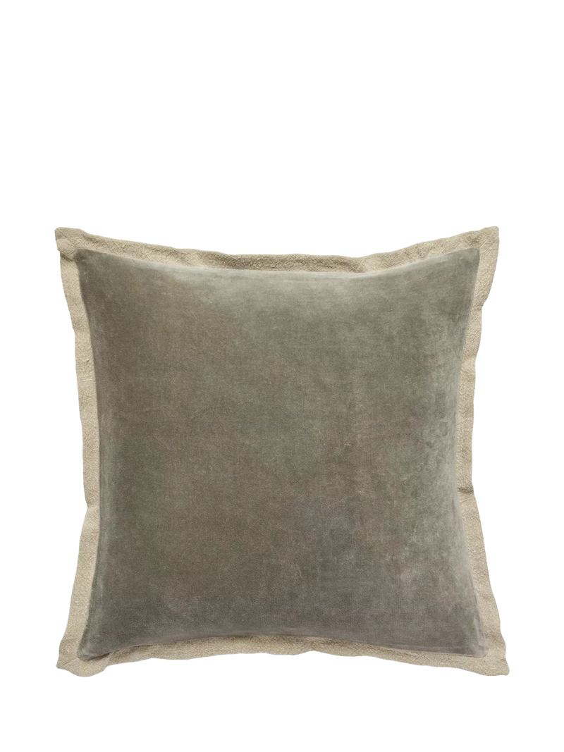 OKA Isla cushion velvet and linen 51x51cm (British brand)