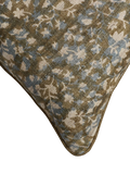 OKA Pattiyan cushion in dark seafoam and hemp, 51x51cm (British brand)