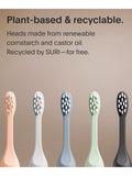 SURI toothbrush heads 3 pack, castor oil bristles (British brand)