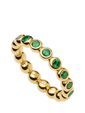 Missoma Beaded Eternity Stacking Ring, Gold/Green