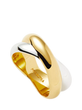 Missoma Chunky Cross Over Statement Ring, Gold/Silver