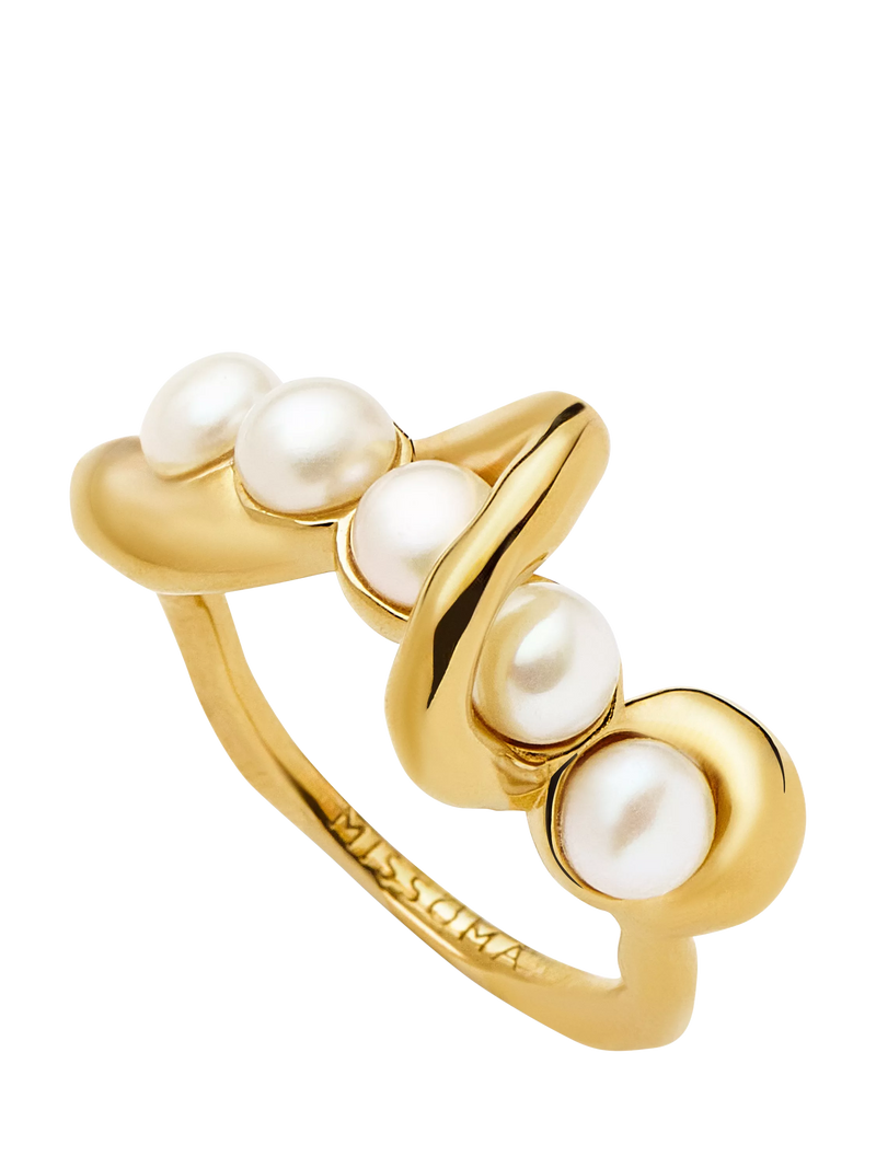 Missoma Molten Pearl Statement Ring Gold