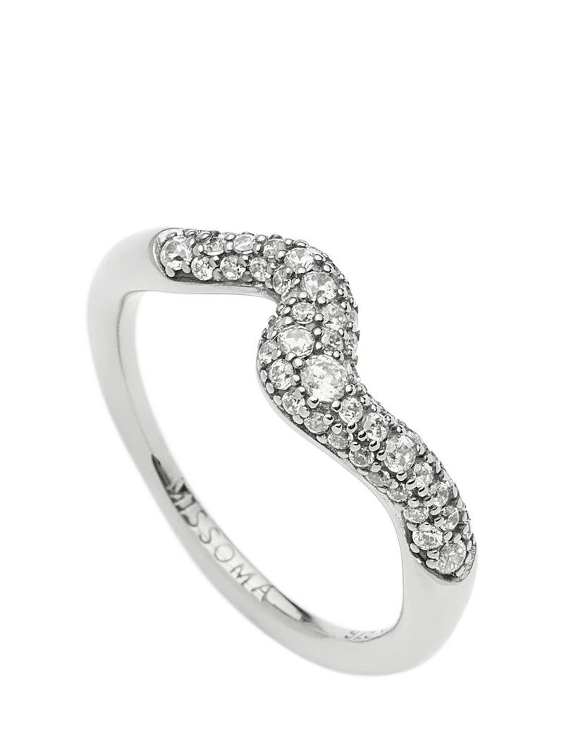 Missoma Molten Pave Crystal Ring Silver