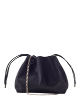 John Lewis Moda in Pelle Lotty Satin Drawstring Clutch Bag, Black- Buy online at McGrocer
