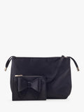 Moda in Pelle satin drawstring clutch bag black, UK version
