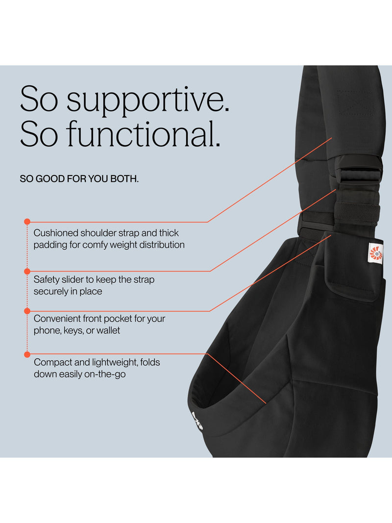 Ergobaby Upsie Sling Carrier Onyx Black, imported from the UK