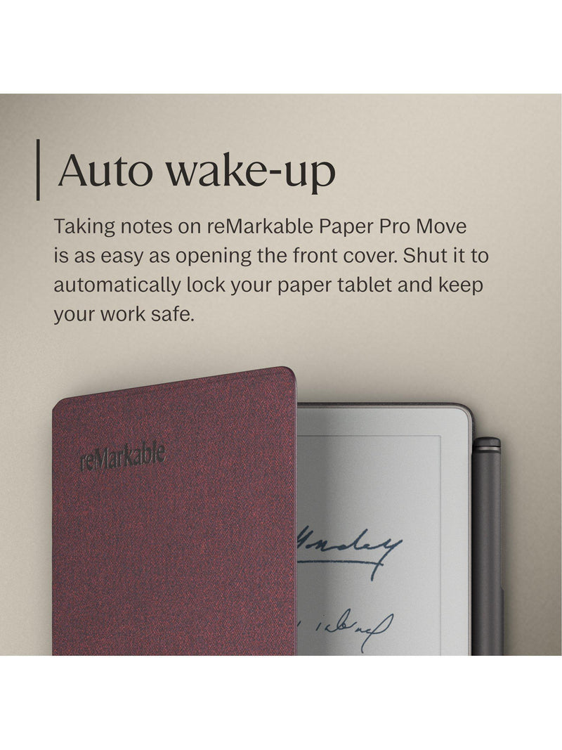 reMarkable Book Folio Burgundy for Paper Pro Move, imported from the UK