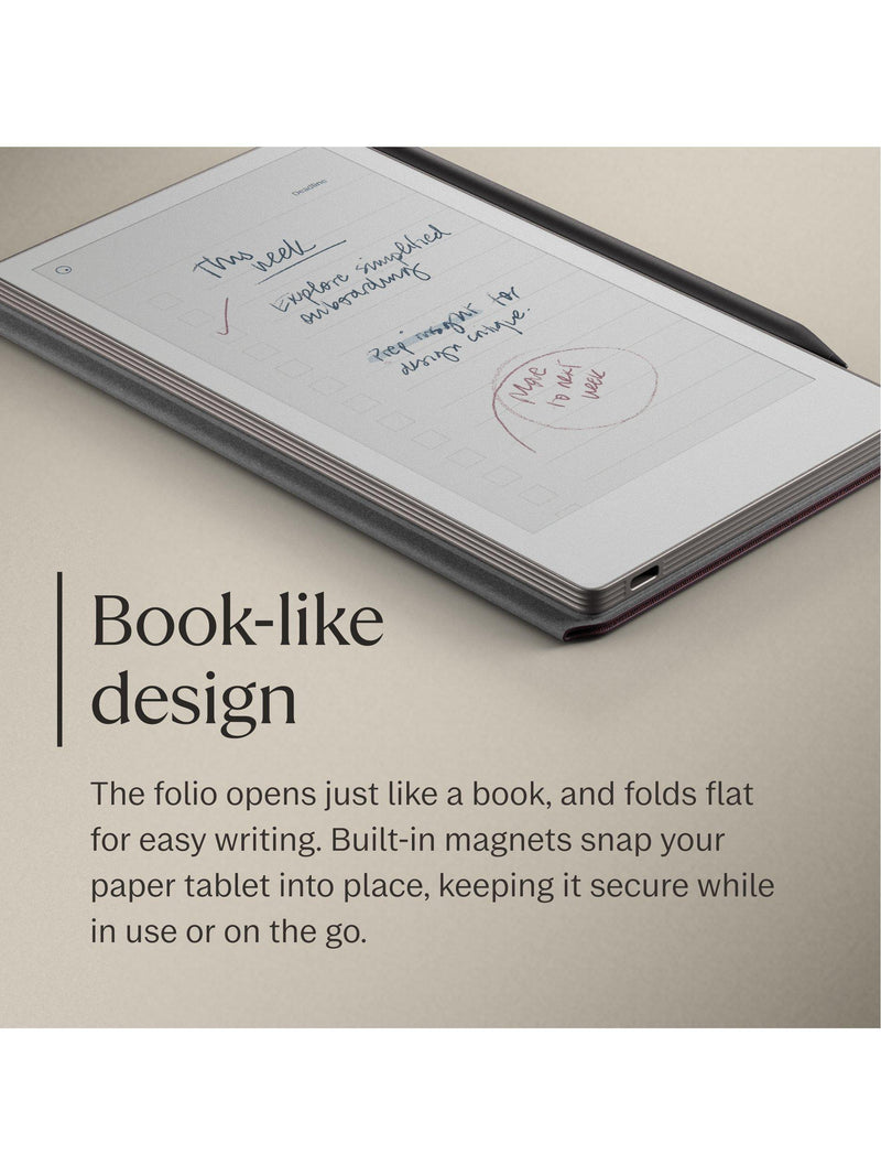 reMarkable Book Folio Burgundy for Paper Pro Move, imported from the UK