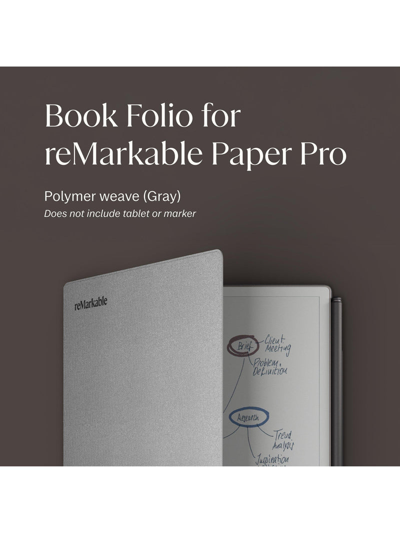 reMarkable grey Book Folio Case for Paper Pro - British product