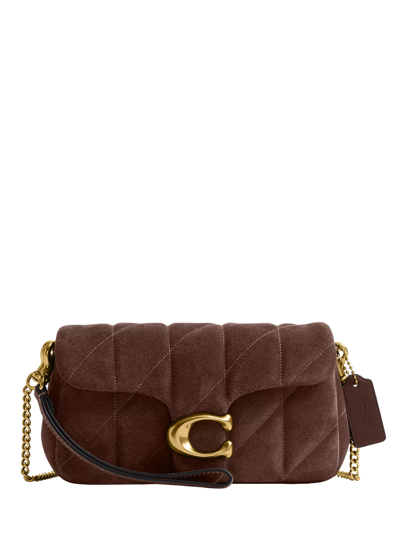 Coach quilted suede crossbody bag Dark Chocolate (British brand)