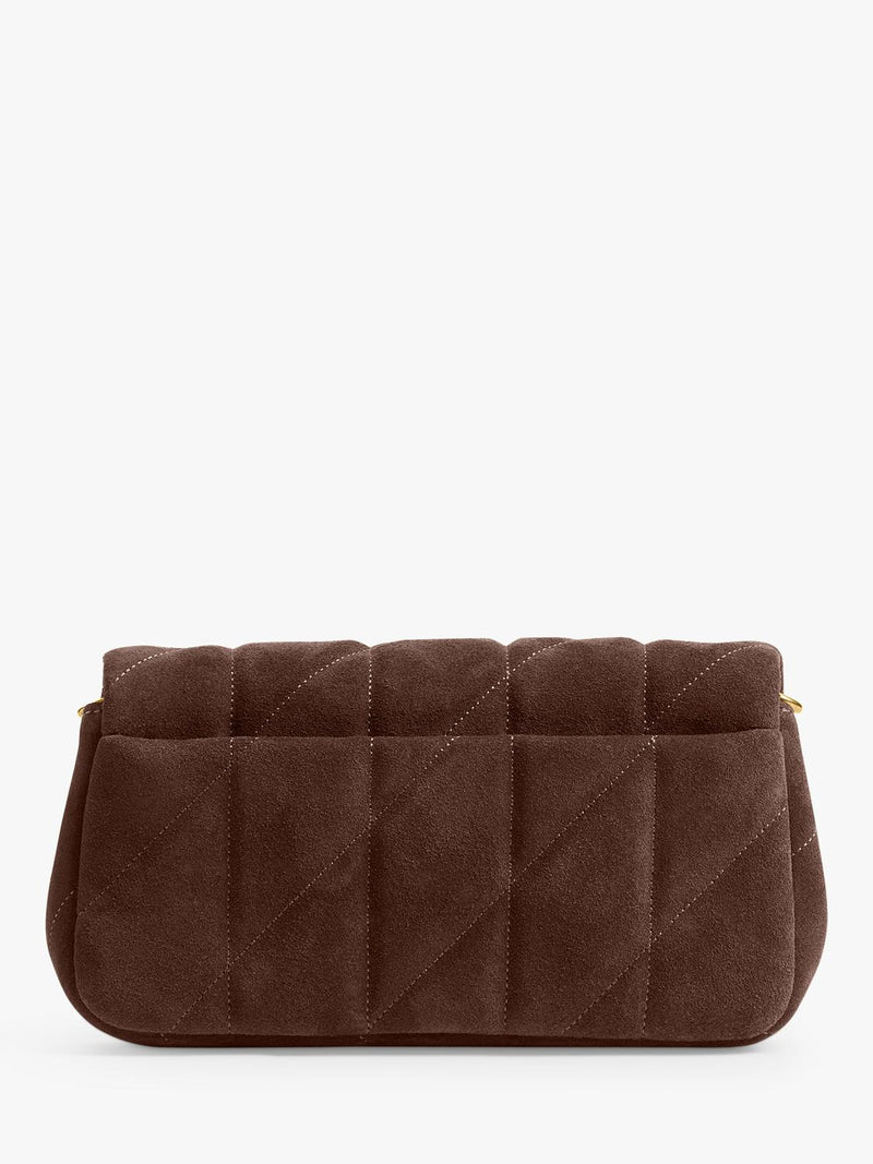 Coach quilted suede crossbody bag Dark Chocolate (British brand)