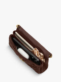 Coach quilted suede crossbody bag Dark Chocolate (British brand)