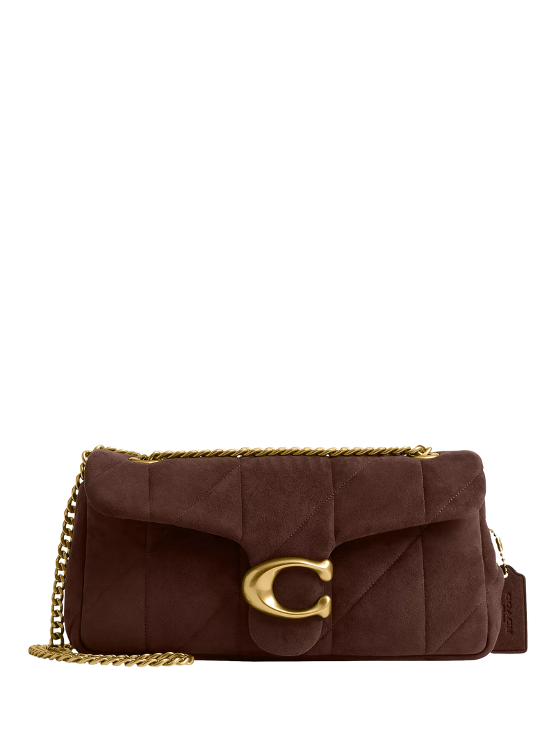 Coach Tabby 26 quilted suede shoulder bag dark chocolate, imported from the UK