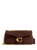 Coach Tabby 26 quilted suede shoulder bag dark chocolate, imported from the UK