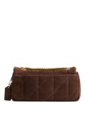 Coach Tabby 26 quilted suede shoulder bag dark chocolate, imported from the UK