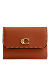 John Lewis Coach Essential Leather Card Holder Wallet Amber Brown- Buy online at McGrocer