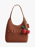 Coach woven straw cherry bag charm multi (British brand)