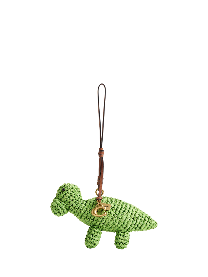 Coach straw Dino bag charm W13.4x9.5cm, UK version
