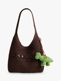Coach straw Dino bag charm W13.4x9.5cm, UK version