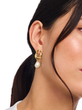 Thomas Sabo gold-plated pearl drop earrings, imported from the UK