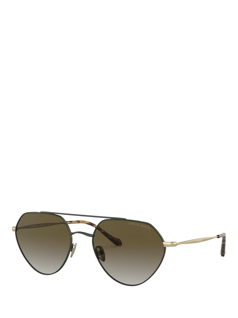 Giorgio Armani matte green irregular sunglasses with gradient lenses, imported from the UK
