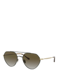 Giorgio Armani matte green irregular sunglasses with gradient lenses, imported from the UK
