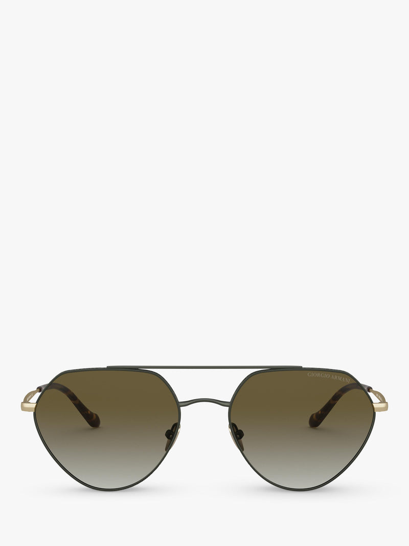 Giorgio Armani matte green irregular sunglasses with gradient lenses, imported from the UK