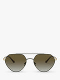 Giorgio Armani matte green irregular sunglasses with gradient lenses, imported from the UK