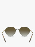 Giorgio Armani matte green irregular sunglasses with gradient lenses, imported from the UK