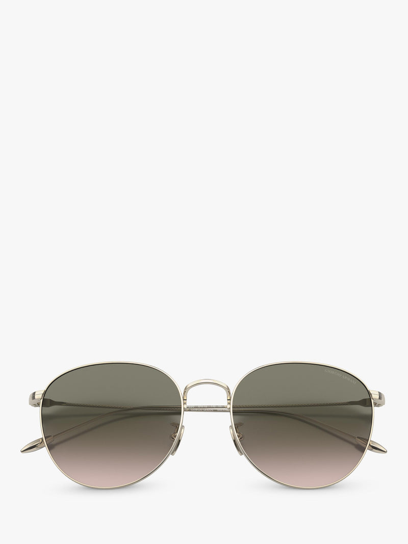 Giorgio Armani women's oval gradient sunglasses pale gold green, imported from the UK