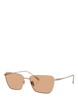 John Lewis Giorgio Armani Women's Rectangular Sunglasses, Rose Gold/Brown- Buy online at McGrocer