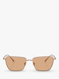 Giorgio Armani rectangular sunglasses rose gold frame brown lenses, UK version