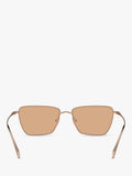 Giorgio Armani rectangular sunglasses rose gold frame brown lenses, UK version