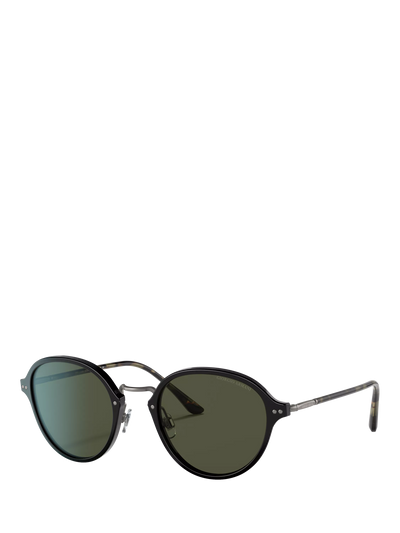 John Lewis Giorgio Armani AR8139 Men's Oval Sunglasses, Black/Green- Buy online at McGrocer