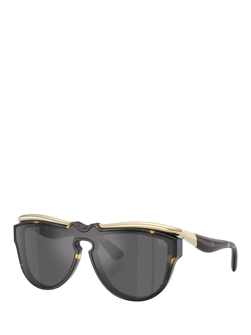 Burberry BE3162U Unisex Oval Sunglasses, Yellow Havana/Grey