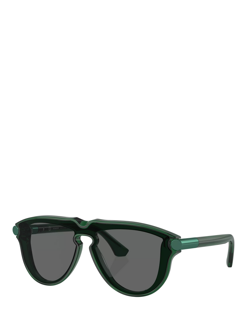 Burberry BE4427 Men's Aviator Sunglasses, Green/Grey