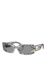 John Lewis Dolce & Gabbana DG4479 Women's Rectangular Sunglasses Black Lace/Grey- Buy online at McGrocer