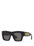Gucci 0GC002187 Square Sunglasses, Black