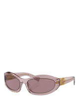 John Lewis Miu Miu MU 14ZS Women's Irregular Sunglasses Transparent Mauve/Mauve- Buy online at McGrocer